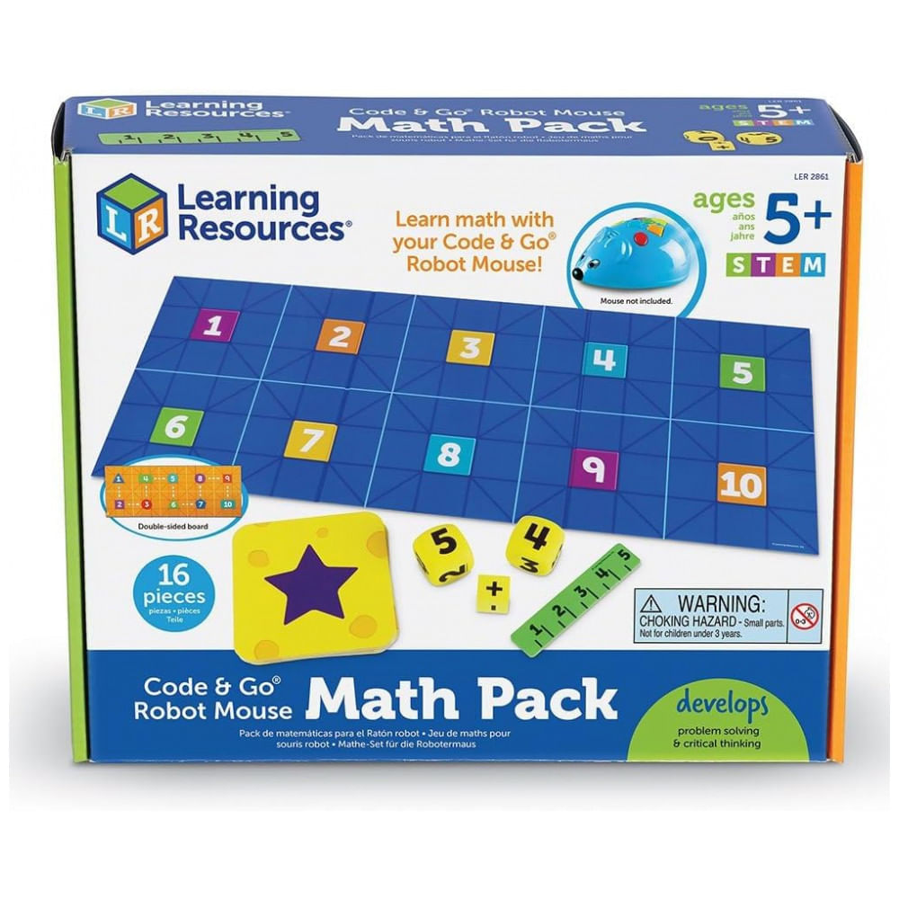Learning Resources Code & Go Robot Mouse – Kit Educativo de Programação com Mouse Programável e 30 Cartões de Codificação para Crianças 5+