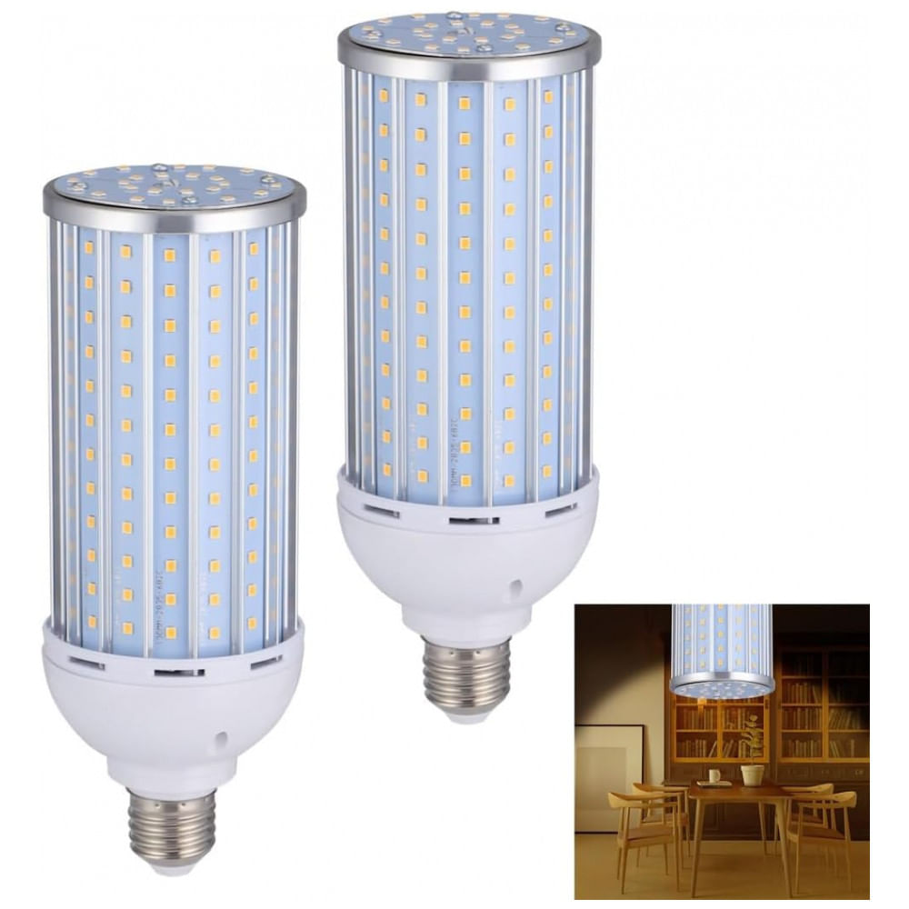 Kit 2 Lâmpadas LED Milho E27 60W Luz Quente 3000K para Sala, Quarto e Jantar Econômicas, Duráveis e com Iluminação Uniforme,Generic