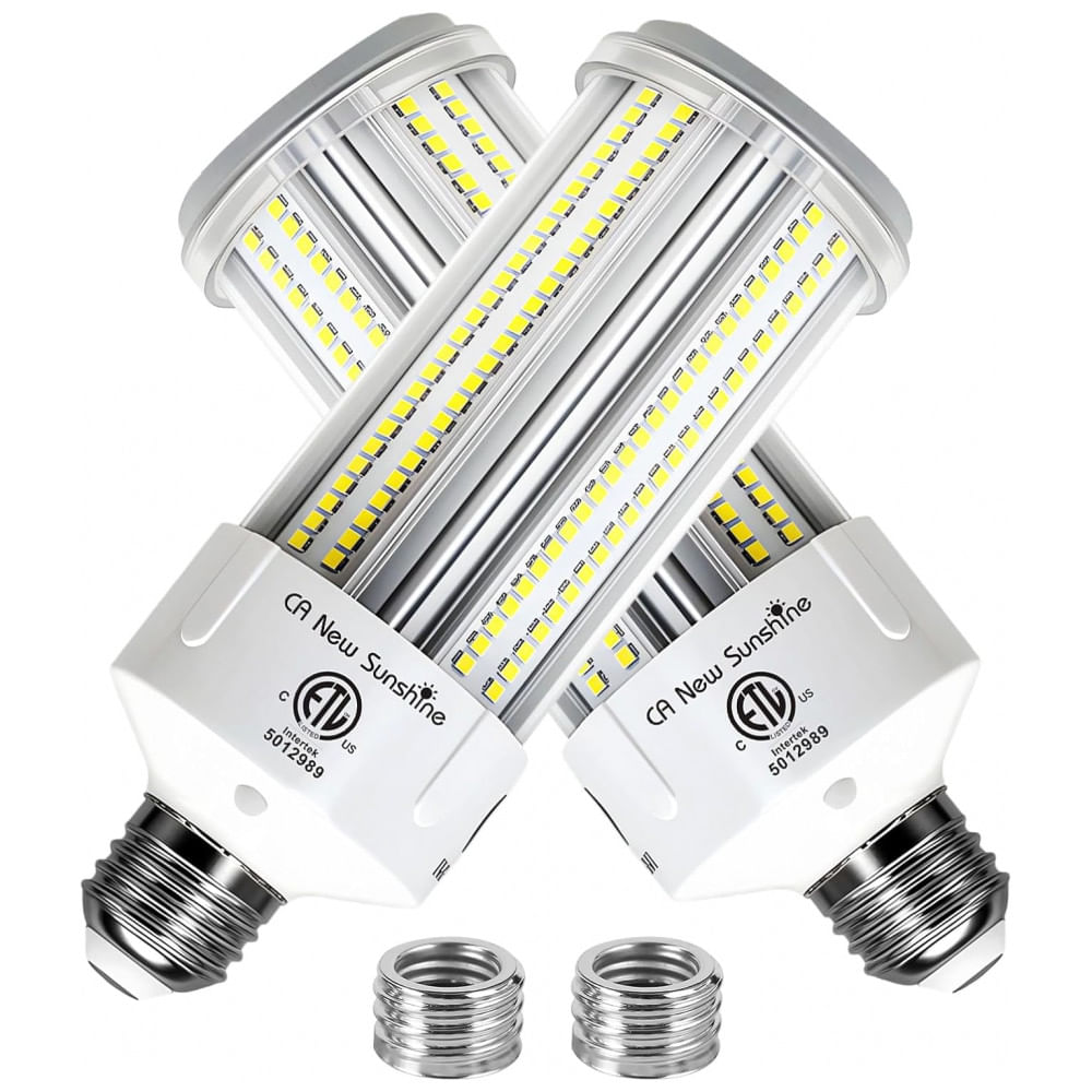 Lâmpada de Milho LED Equivalente a 1000W, Kit com 2 Unidades 100W 15000LM 5000K Branco Luz do Dia, Base E26E39, CA New Sunshine