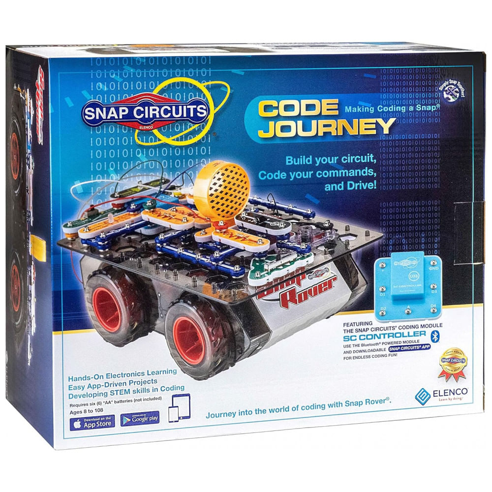 Snap Circuits Code Journey – Kit Educacional de Eletrônica e Programação com Controle Bluetooth para Crianças a Partir de 8 Anos