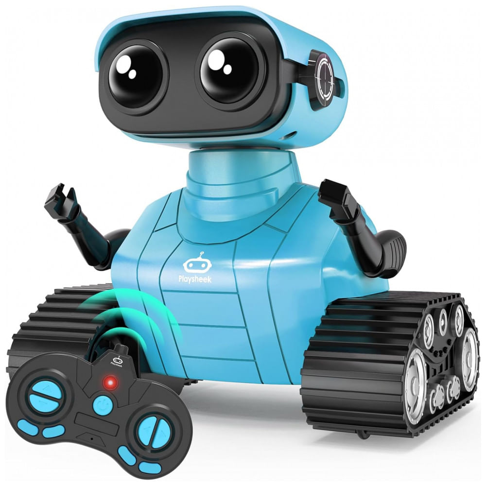 Robô Emocional Programável Roxo – Playsheek, Controle Remoto 2,4 GHz com Dança, Luzes LED e Recarga USB para Crianças