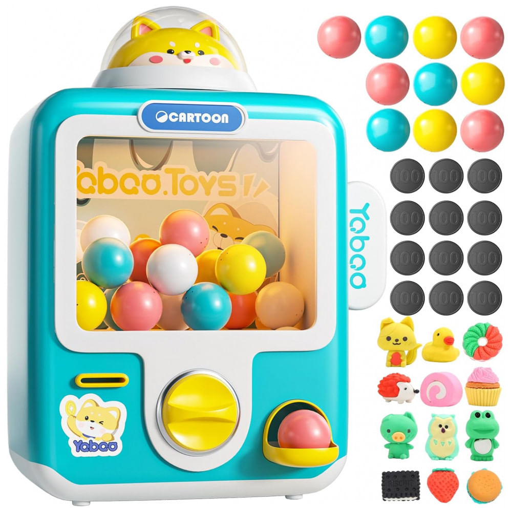 Máquina de Garra Azul Skirfy – Mini Arcade Infantil com 12 Brinquedos, Ovos‑Surpresa, Luzes e Música