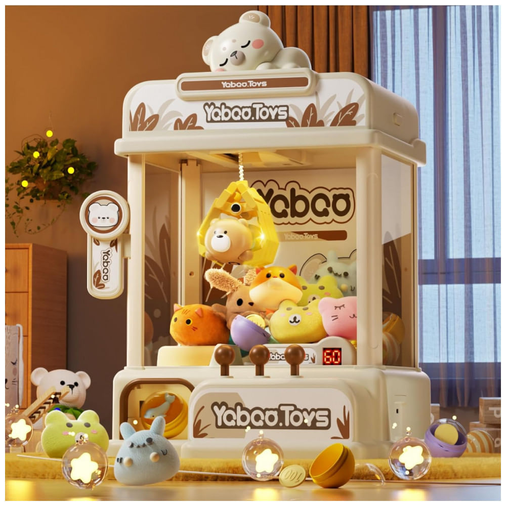 ORANGE OCEAN Máquina de Garra Grande 57 PCS para Crianças com Som e Luz Estilo Ursos, Brinquedo Arcade para Meninos e Meninas 3-8 Anos