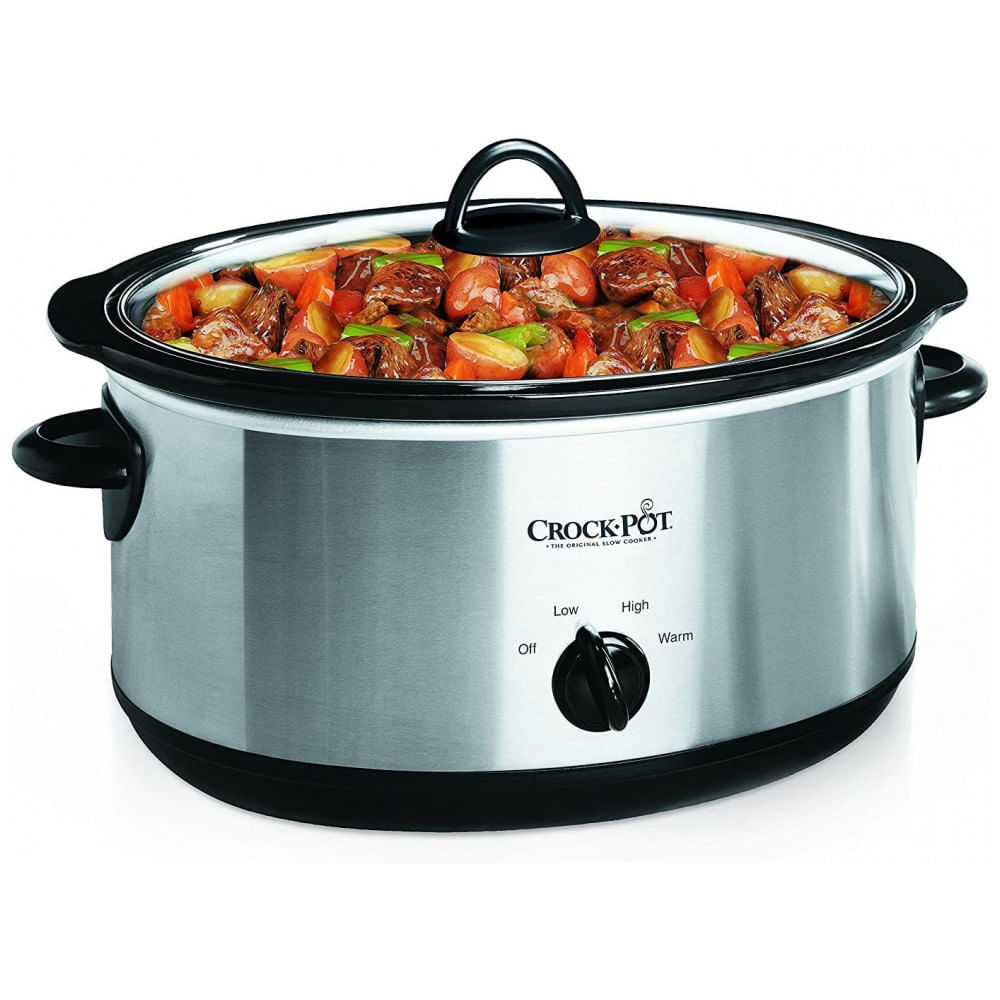 Panela 6,62 litros Oval Manual Slow Cooker, Aço Inoxidável SCV700SBR, Panela Versátil para Famílias Grandes ou Entretenimento 7 Litros