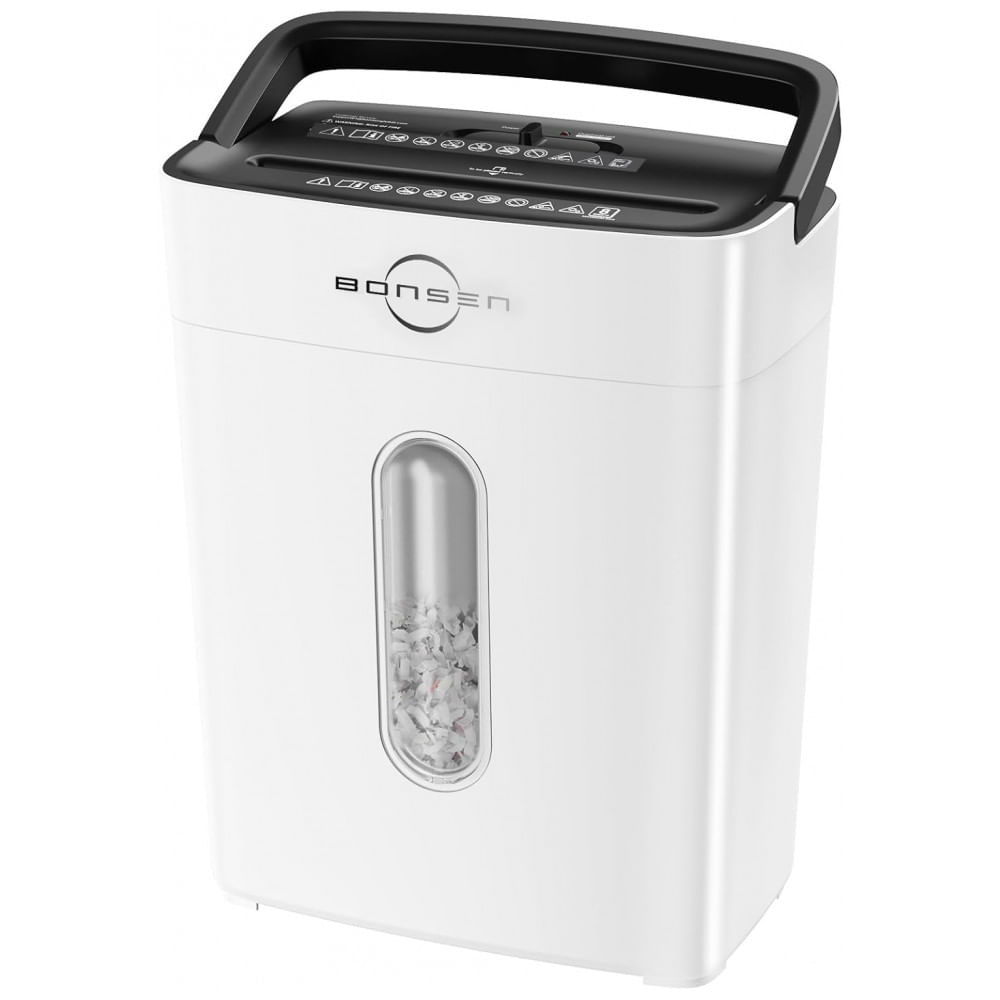 Triturador de Papel BONSEN para Home Office, Fragmentadora de 8 Folhas, Fragmentadora de Cartões de Crédito em Cortes Cruzados, com Cesto de 15