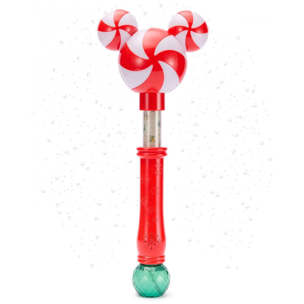 Varinha de Bolhas com Luzes do Mickey Mouse da Disney Store Oficial com Cheiro de Hortelã-pimenta - Diversão Festiva para Crianças e Fãs, Design Autên