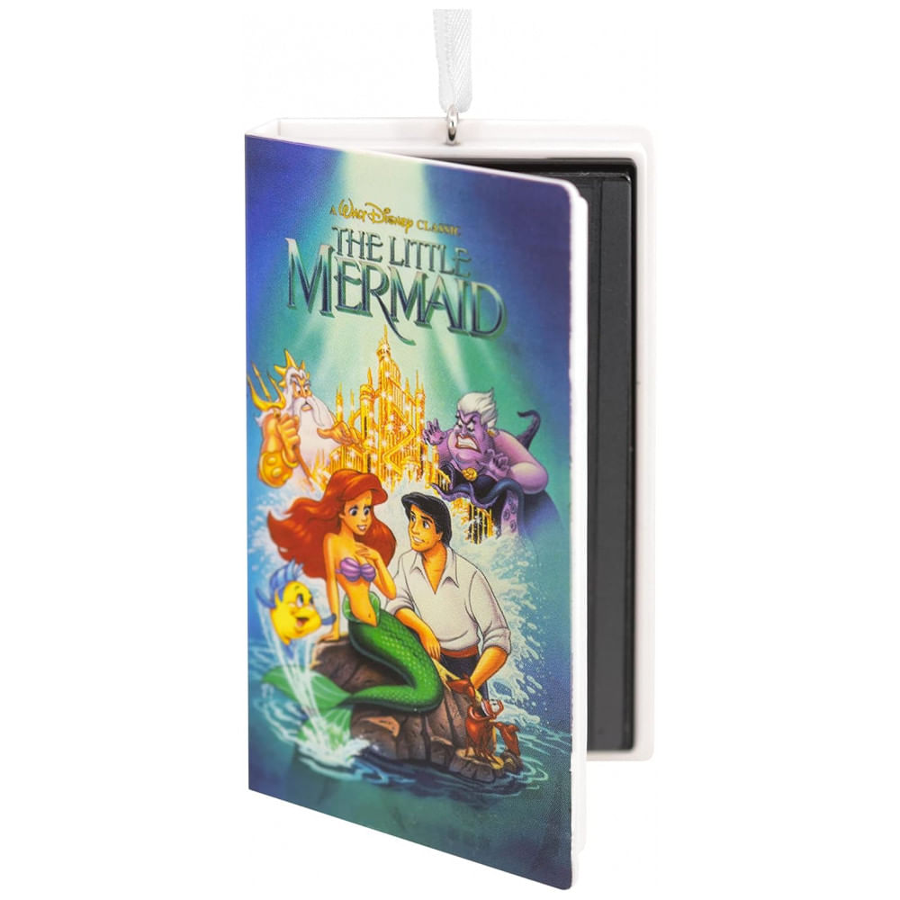 Enfeite de Natal Hallmark Keepsake VHS A Pequena Sereia, Plástico 4,5x3,2x3,8 cm