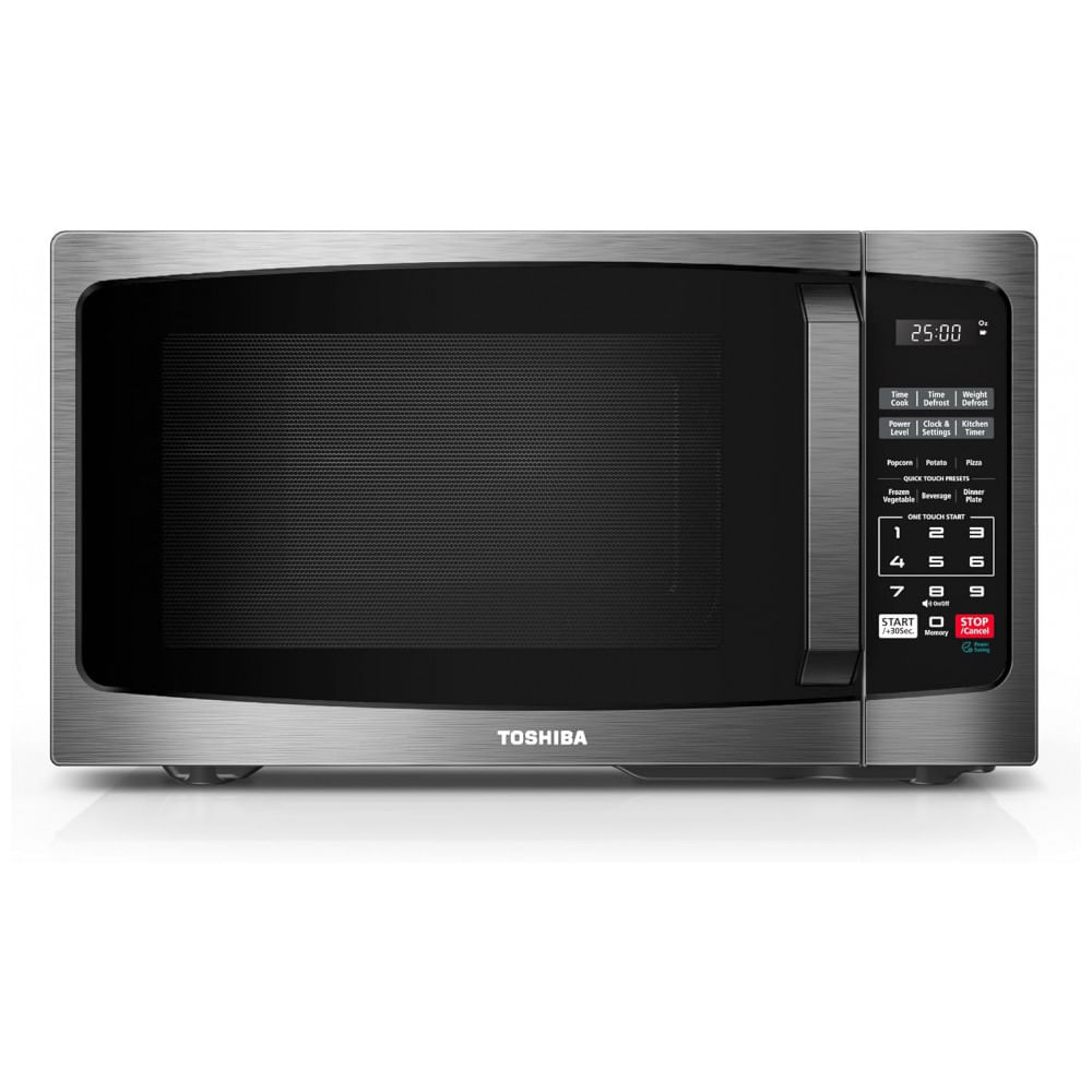Micro-ondas TOSHIBA MLEM09PABS com 6 Menus Automáticos, Trava de Segurança Infantil e Iluminação LED, Ideal para Apartamentos, 25,5 Litros