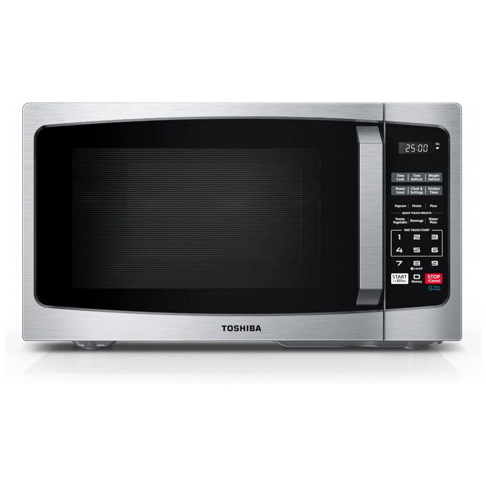 Forno de Micro-ondas Pequeno Toshiba MLEM09PASS com 6 Menu Automático, Trava de Segurança Infantil, Iluminação LED,25,48 litros, Prato Giratório