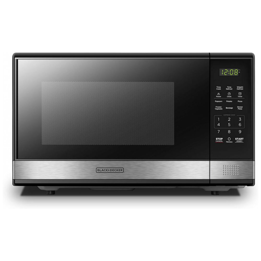 Micro-ondas Digital BLACK+DECKER EM031MB11 com Prato Giratório, Porta com Botão de Pressão, Trava de Segurança para Crianças, 1000W, 31 litros