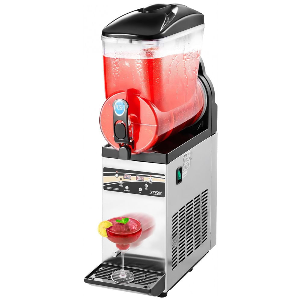Máquina de Frozen VEVOR, Tanque Único de 15L para Uso Comercial, 60 Copos em Aço Inoxidável para Margarita, Smoothie e Bebidas Congeladas