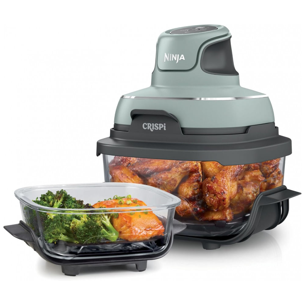 Ninja Crispi Air Fryer Fritadeira - Forno de Vidro Portátil, Compacto e Poderoso, 3,78 litros, 6 Copos, Contêineres de Vidro CleanCrisp