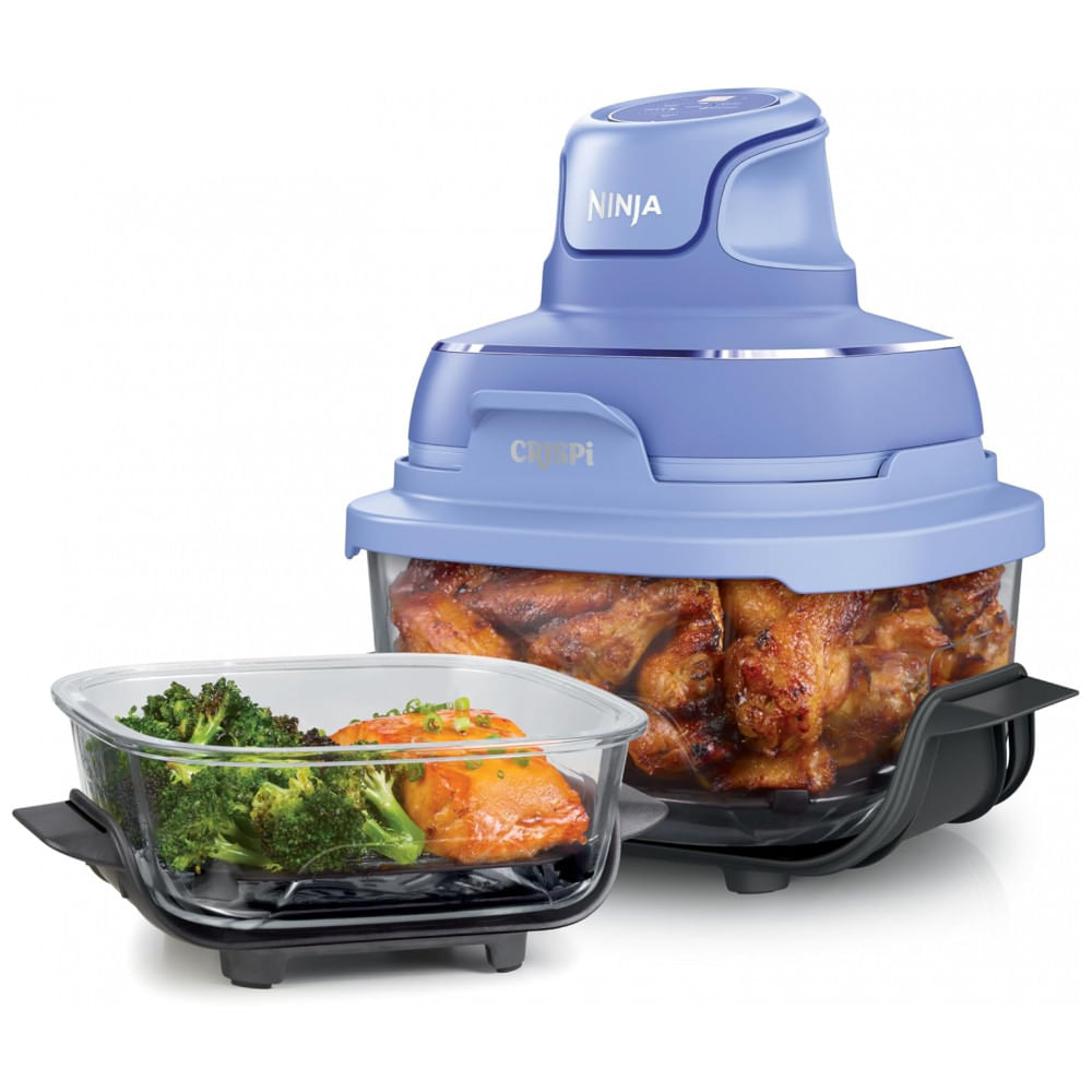 Ninja Air Fryer Crispi Fritadeira 4 em 1 Sistema de Cocção Portátil 3,78 litros, 6 Copos de Vidro, Placas Crocantes, Tampa de Armazenamento Inclusas