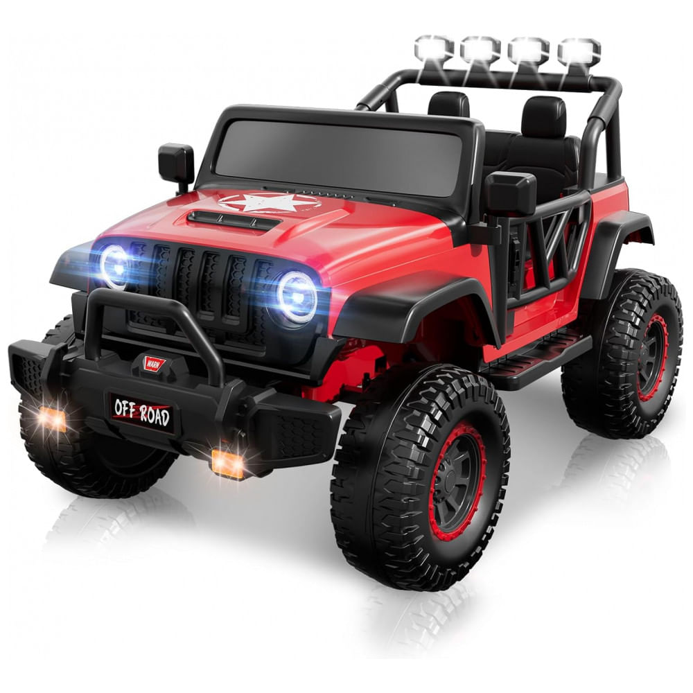 Carro Elétrico Infantil 2 Lugares, 24V, 4 Motores 200W, Controle Remoto, Suspensão, CIYOMY, Vermelho