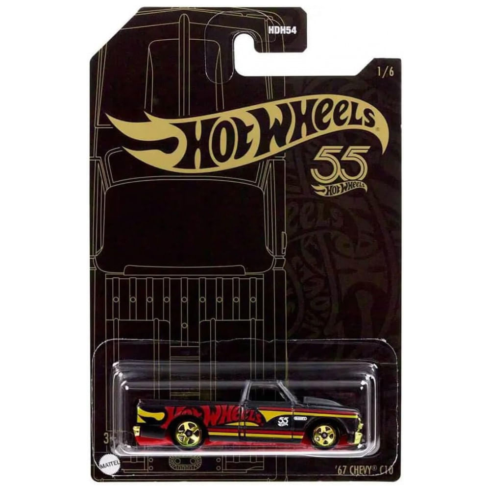 Miniatura Hot Wheels Chevy C10 1967 Pérola Chrome 1:64 Mattel Metal, 7g, 3