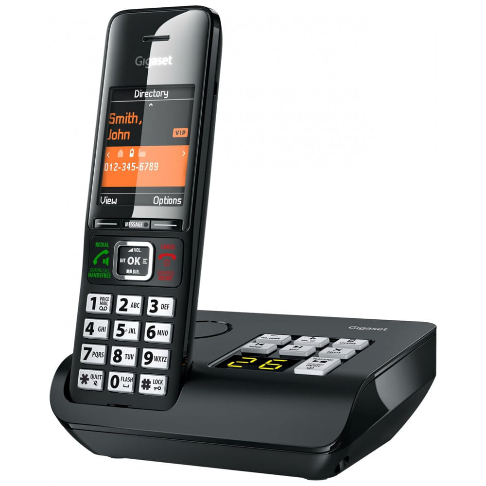 Telefone Sem Fio Gigaset Comfort 552A DECT Titânio/Preto 1 Handset com Secretária Eletrônica, Tela Colorida 2,2
