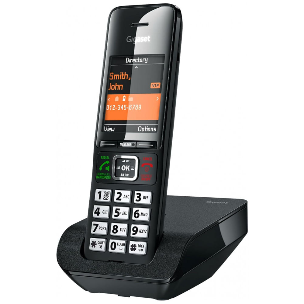 Telefone Sem Fio Gigaset Comfort 552 DECT Titânio/Preto 1 Handset com Tela Colorida 2,2