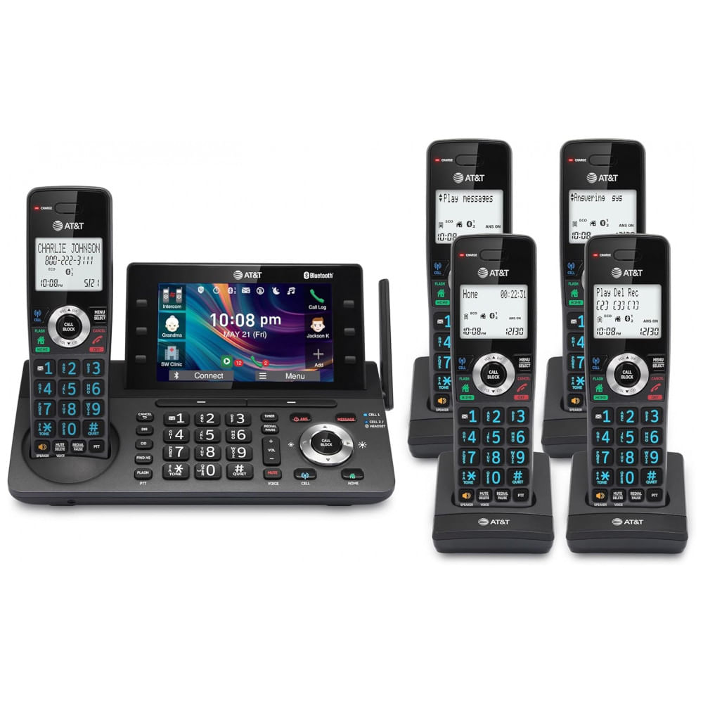 Telefone Sem Fio AT&T DLP73590 Grafite/Preto 5 Handsets DECT 6.0 com Tela Colorida 5