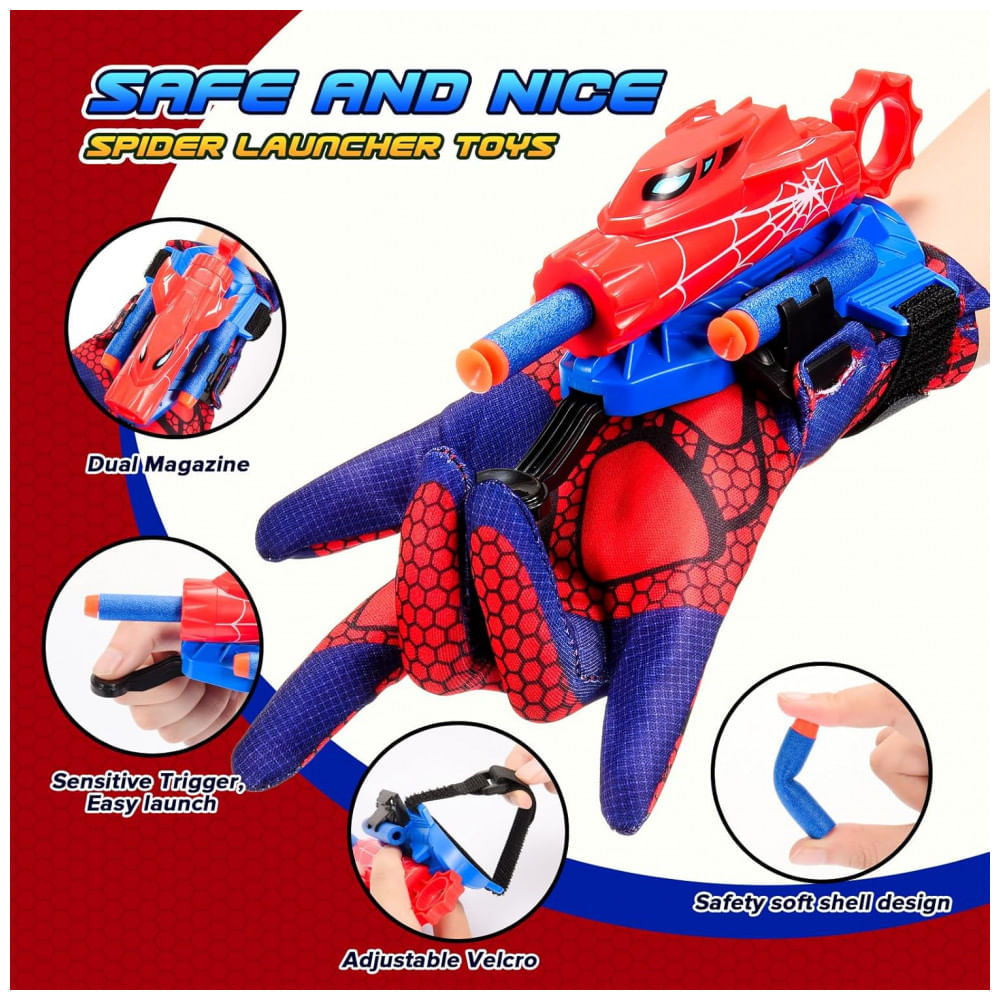 Encontraproduto.com.br - Excitobo Web Shooters: Brinquedo Lançador com Luva para Meninos de 3 a 12 Anos - Diversão ao Ar Livre e Jogos Interativos