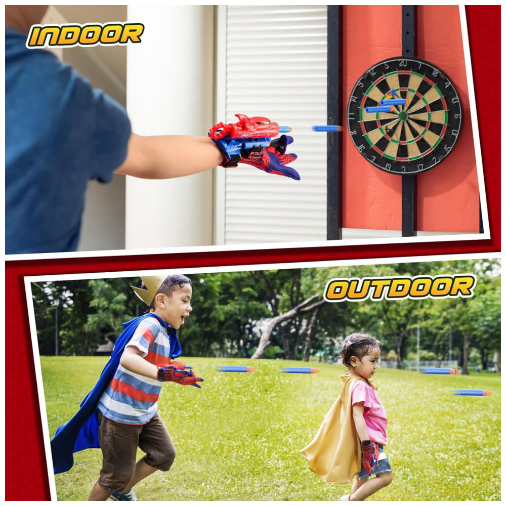 Encontraproduto.com.br - Excitobo Web Shooters: Brinquedo Lançador com Luva para Meninos de 3 a 12 Anos - Diversão ao Ar Livre e Jogos Interativos