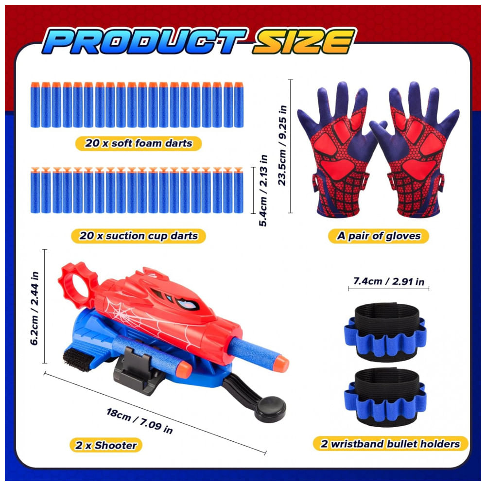Encontraproduto.com.br - Excitobo Web Shooters: Brinquedo Lançador com Luva para Meninos de 3 a 12 Anos - Diversão ao Ar Livre e Jogos Interativos