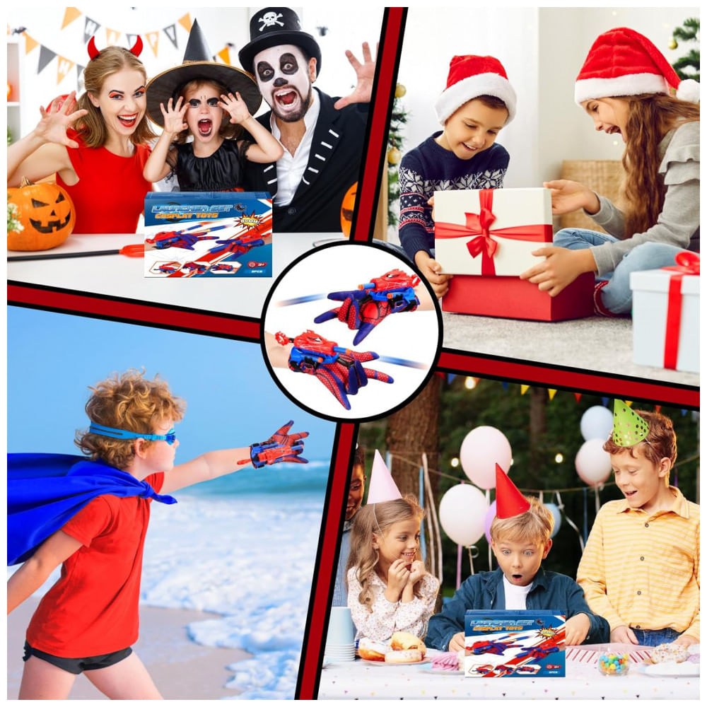 Encontraproduto.com.br - Excitobo Web Shooters: Brinquedo Lançador com Luva para Meninos de 3 a 12 Anos - Diversão ao Ar Livre e Jogos Interativos