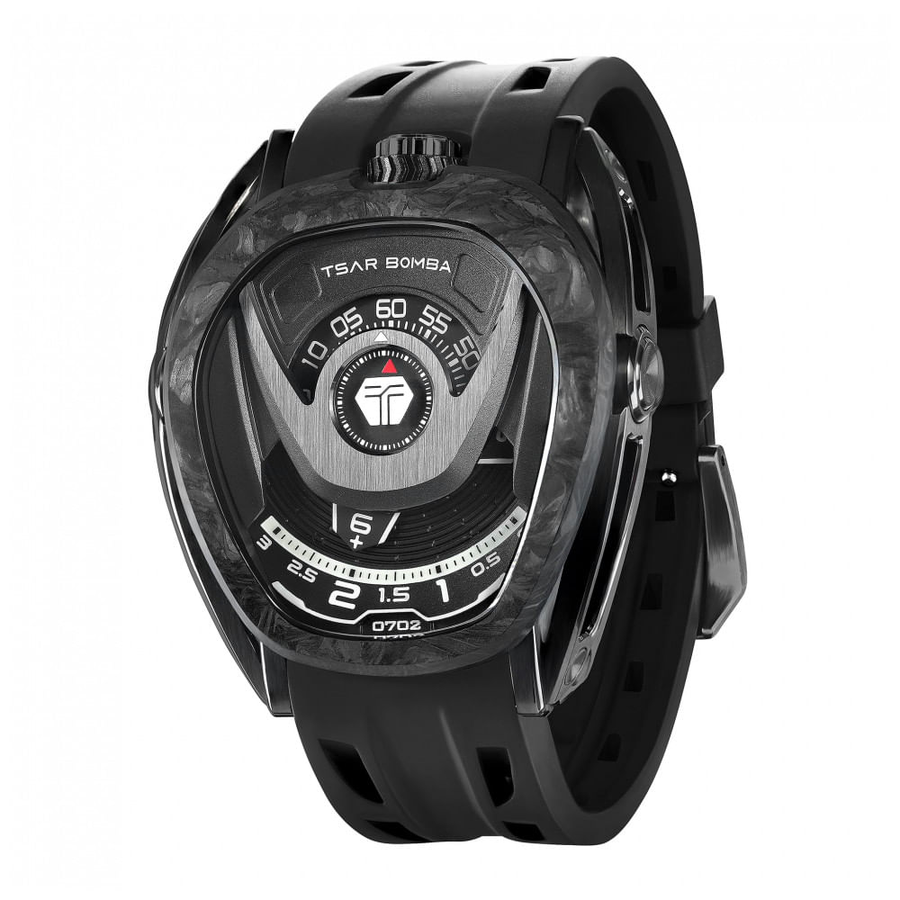 TSAR BOMBA Relógio Masculino Automático Luxo com Movimento Japonês, Pulseira Viton, Aço Inoxidável, 100m à Prova dÁgua